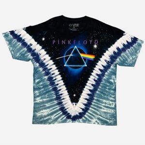 PINK FLOYD Tie Dye Vintage Y2K T-Shirt - LIQUID BLUE - High Color Graphics 2006
